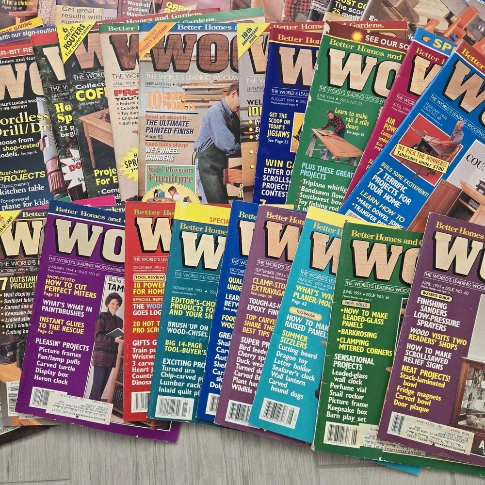 Wood Magazine: Lot of 38 issues 1993-1999 Better Homes & Gardens - Woodworking